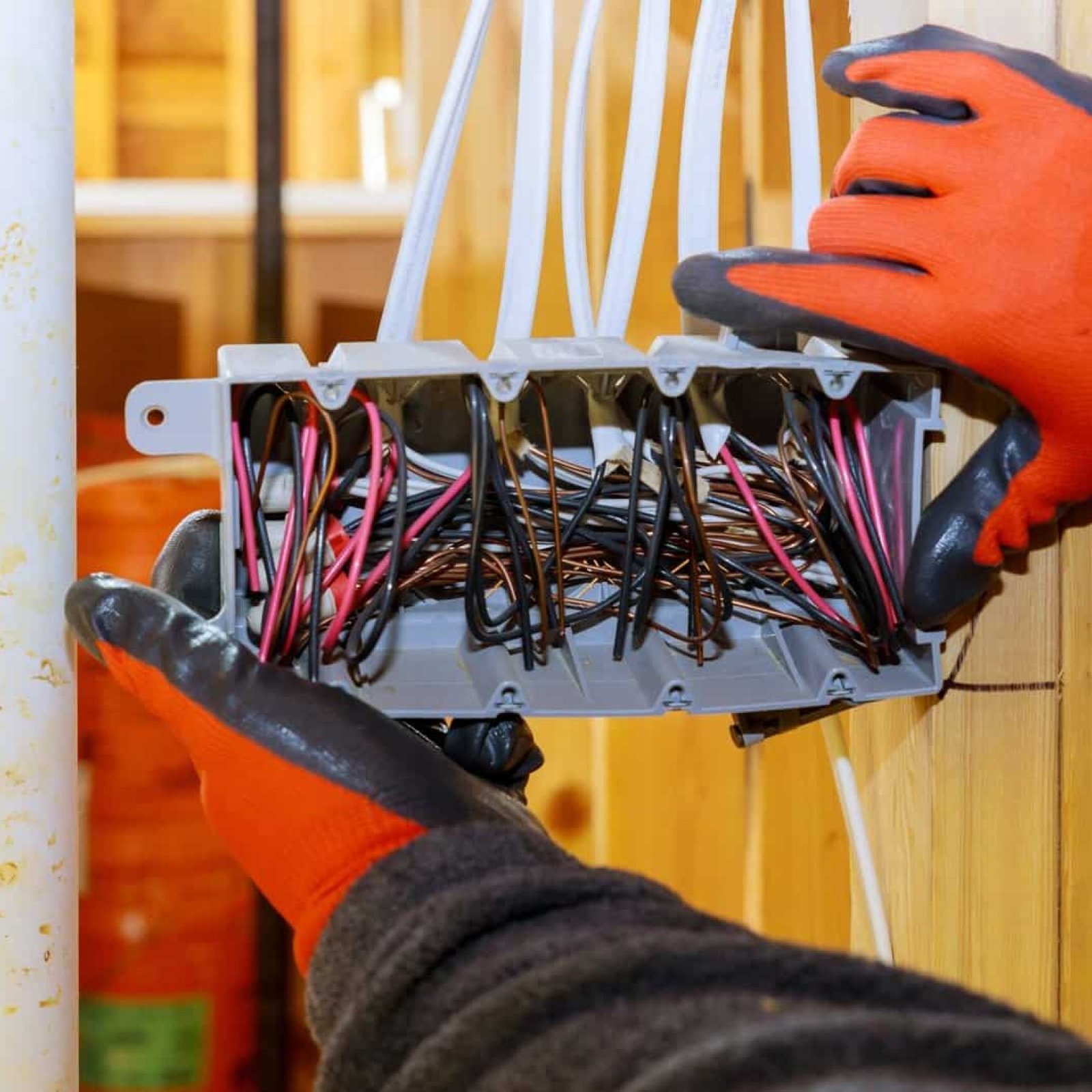 Electrical wiring installation for home services.